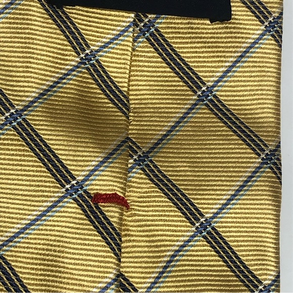 Chaps Yellow and Blues Plaid Silk Tie - Picture 11 of 15